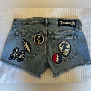 Grateful Dead x Lucky Low Rise Patch Shorts Size 6 Deadhead
